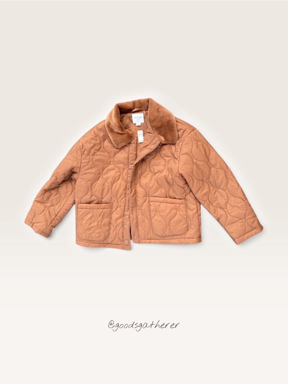 NWT OFFLINE by Aerie Quilted Jacket Faux Fur Collar Brown Size L